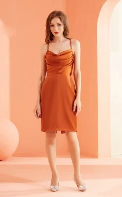 Jadore J22085 Dress -THE DRESS WARE HOUSE J22085 Burnt Orange 1
