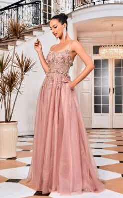 Jadore J24001 Dress -THE DRESS WARE HOUSE Jadore J24001 Misty Rose 1