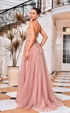 Jadore J24001 Dress -THE DRESS WARE HOUSE Jadore J24001 Misty Rose 2