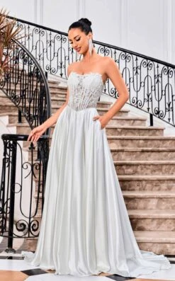 Jadore J24015 Dress -THE DRESS WARE HOUSE Jadore J24015 Ivory 1