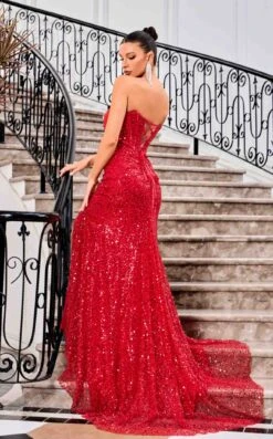 Jadore J24021 Dress -THE DRESS WARE HOUSE Jadore J24021 Red 2