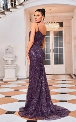 Jadore J24023 Dress 13 Jadore J24023 Dress -THE DRESS WARE HOUSE Jadore J24023 Purple 3