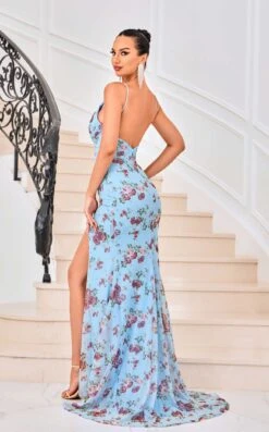 Jadore J24040 Dress -THE DRESS WARE HOUSE Jadore J24040 Blue Print 2