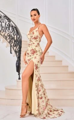 Jadore J24040 Dress -THE DRESS WARE HOUSE Jadore J24040 Nude Print 2