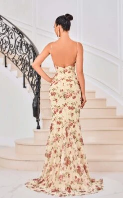 Jadore J24040 Dress -THE DRESS WARE HOUSE Jadore J24040 Nude Print 3