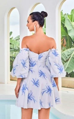 Jadore J24095 Dress -THE DRESS WARE HOUSE Jadore J24095 Blue Print 3