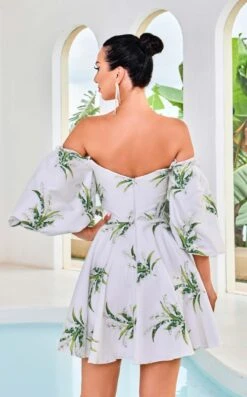 Jadore J24095 Dress -THE DRESS WARE HOUSE Jadore J24095 Green Print 2