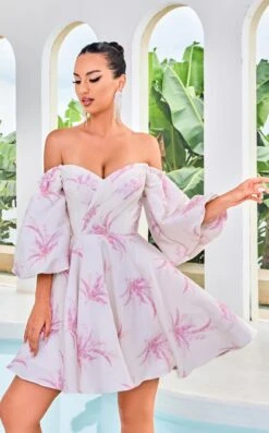 Jadore J24095 Dress -THE DRESS WARE HOUSE Jadore J24095 Pink Print 2