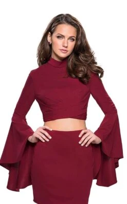 La Femme 26621 Dress -THE DRESS WARE HOUSE La Femme 26621 Wine F3 zoom