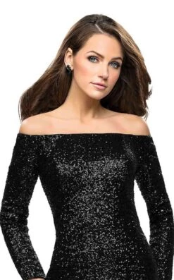 La Femme 26662 Dress -THE DRESS WARE HOUSE La Femme 26662 Black F2 zoom