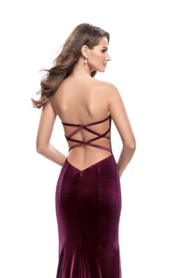 La Femme 25158 Dress -THE DRESS WARE HOUSE La femme 25158 Wine B zoom