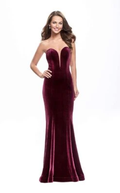 La Femme 25158 Dress -THE DRESS WARE HOUSE La femme 25158 Wine F