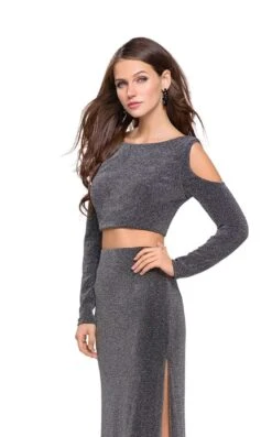 La Femme 25256 Dress -THE DRESS WARE HOUSE La femme 25256 Silver F zoom