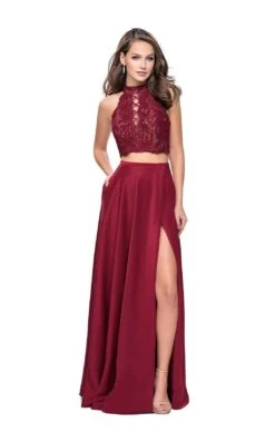 La Femme 25263 Dress 13 La Femme 25263 Dress -THE DRESS WARE HOUSE La femme 25263 Burgundy F