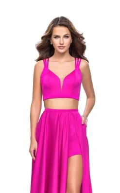 La Femme 25288 Dress -THE DRESS WARE HOUSE La femme 25288 HotPink F zoom