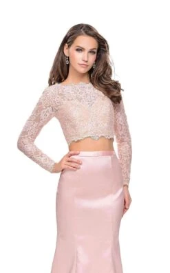 La Femme 25324 Dress -THE DRESS WARE HOUSE La femme 25324 Blush F zoom