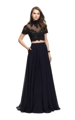 La Femme 25401 Dress -THE DRESS WARE HOUSE La femme 25401 Black F