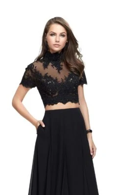 La Femme 25401 Dress -THE DRESS WARE HOUSE La femme 25401 Black F zoom