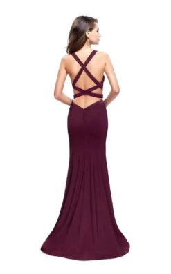 La Femme 25503 Dress -THE DRESS WARE HOUSE La femme 25503 Burgundy B