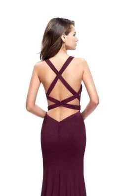La Femme 25503 Dress -THE DRESS WARE HOUSE La femme 25503 Burgundy B zoom