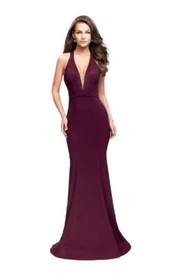 La Femme 25503 Dress -THE DRESS WARE HOUSE La femme 25503 Burgundy F
