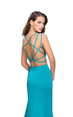 La Femme 25553 Dress -THE DRESS WARE HOUSE La femme 25553 Aquamarine B zoom