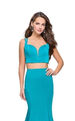 La Femme 25553 Dress -THE DRESS WARE HOUSE La femme 25553 Aquamarine F zoom