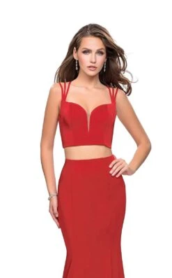 La Femme 25553 Dress -THE DRESS WARE HOUSE La femme 25553 Red F zoom
