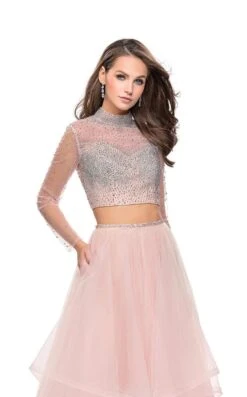 La Femme 25555 Dress -THE DRESS WARE HOUSE La femme 25555 Blush F zoom