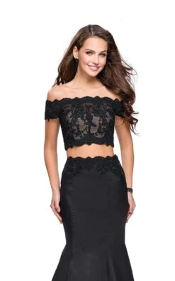 La Femme 25583 Dress -THE DRESS WARE HOUSE La femme 25583 Black F zoom