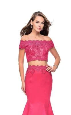 La Femme 25583 Dress -THE DRESS WARE HOUSE La femme 25583 HotPink F zoom