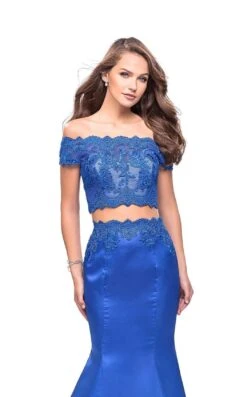 La Femme 25583 Dress -THE DRESS WARE HOUSE La femme 25583 SapphireBlue F zoom
