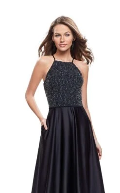 La Femme 25601 Dress -THE DRESS WARE HOUSE La femme 25601 Black F zoom