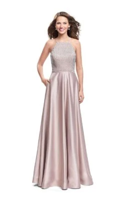 La Femme 25601 Dress -THE DRESS WARE HOUSE La femme 25601 Champagne F