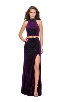 La Femme 25667 Dress -THE DRESS WARE HOUSE La femme 25667 Plum F