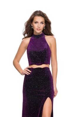 La Femme 25667 Dress -THE DRESS WARE HOUSE La femme 25667 Plum F zoom
