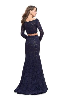La Femme 25668 Dress -THE DRESS WARE HOUSE La femme 25668 Navy B