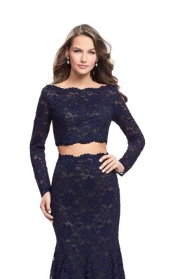 La Femme 25668 Dress -THE DRESS WARE HOUSE La femme 25668 Navy F zoom