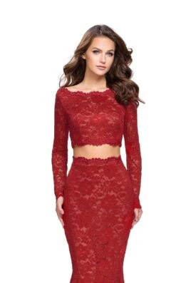 La Femme 25668 Dress -THE DRESS WARE HOUSE La femme 25668 Red F zoom