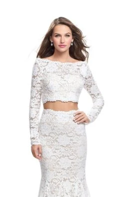 La Femme 25668 Dress -THE DRESS WARE HOUSE La femme 25668 White F zoom