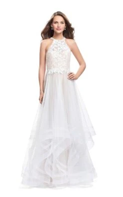 La Femme 25671 Dress 12 La Femme 25671 Dress -THE DRESS WARE HOUSE La femme 25671 White F