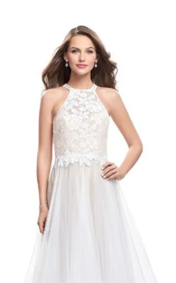 La Femme 25671 Dress 13 La Femme 25671 Dress -THE DRESS WARE HOUSE La femme 25671 White F zoom