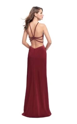 La Femme 25698 Dress -THE DRESS WARE HOUSE La femme 25698 Burgundy B