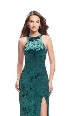 La Femme 25734 Dress -THE DRESS WARE HOUSE La femme 25734 ForestGreen F zoom