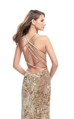 La Femme 25734 Dress -THE DRESS WARE HOUSE La femme 25734 Nude B zoom