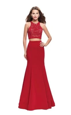 La Femme 25759 Dress -THE DRESS WARE HOUSE La femme 25759 DeepRed F