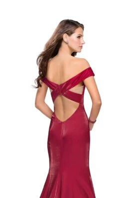 La Femme 25764 Dress -THE DRESS WARE HOUSE La femme 25764 DeepRed B zoom