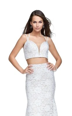 La Femme 25771 Dress -THE DRESS WARE HOUSE La femme 25771 White F zoom