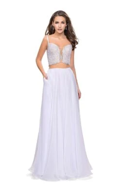 La Femme 25830 Dress -THE DRESS WARE HOUSE La femme 25830 White F