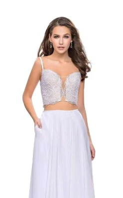 La Femme 25830 Dress -THE DRESS WARE HOUSE La femme 25830 White F zoom